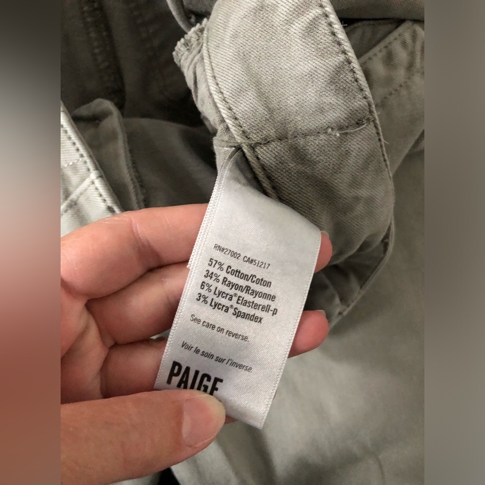 PAIGE Women’s 32 Mayslie Gray Pleated Denim High-Rise Cropped Jogger Jeans - EUC - Picture 4 of 16